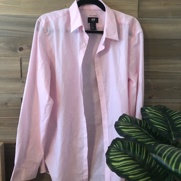 h&m pink dress shirt